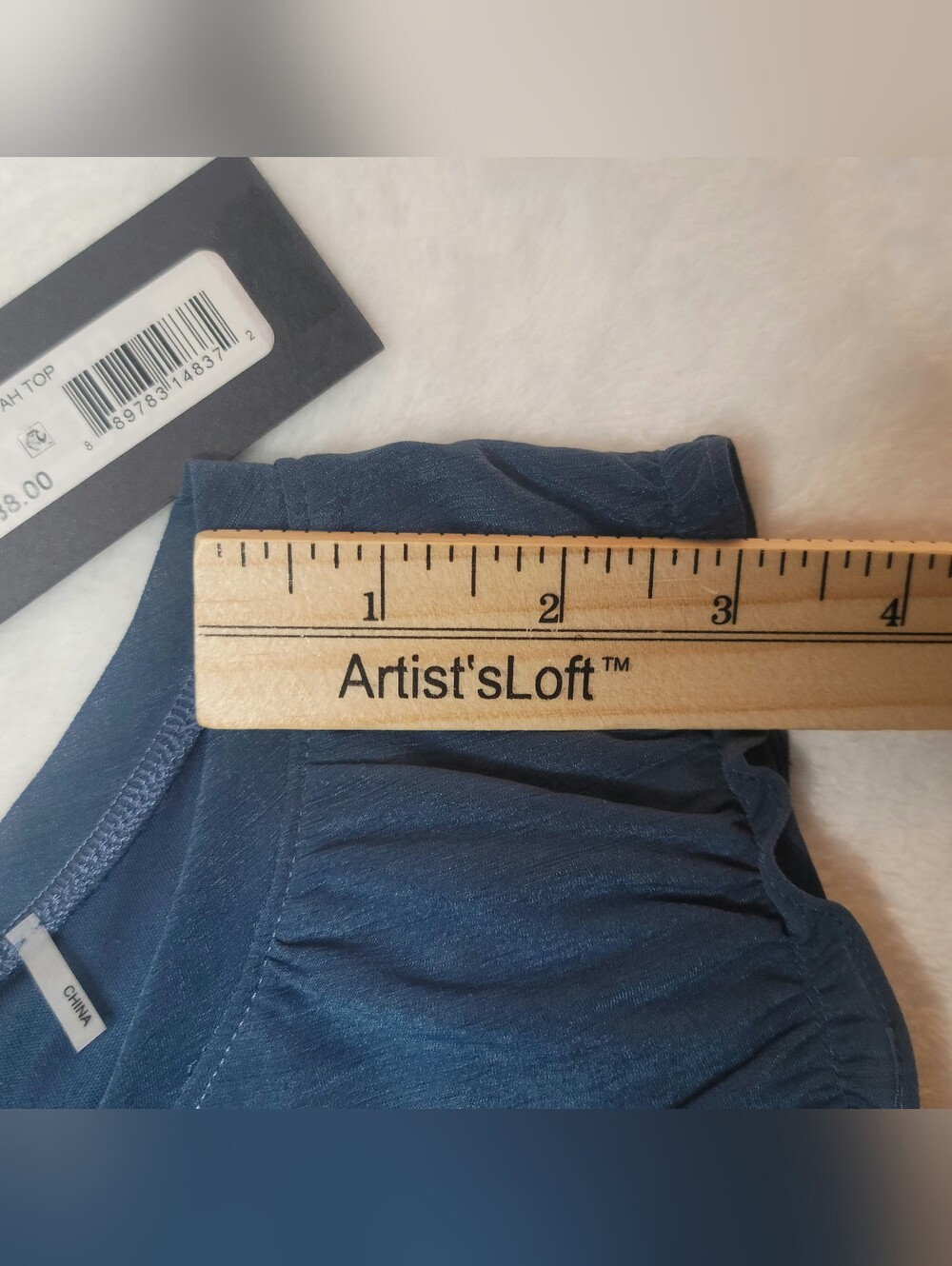 NWT Kobi Halperin Sariyah Shirred Sleeveless Top Sz Lrg Faded Lapis Ruched Top - Picture 8 of 15